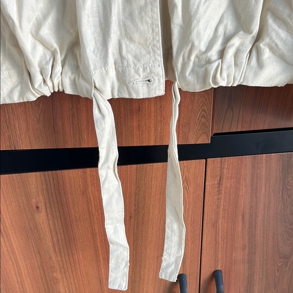 NWT DIP Cream Linen Women's Relaxed Fit Casual Utility Jacket Button Up Medium - Picture 7 of 15